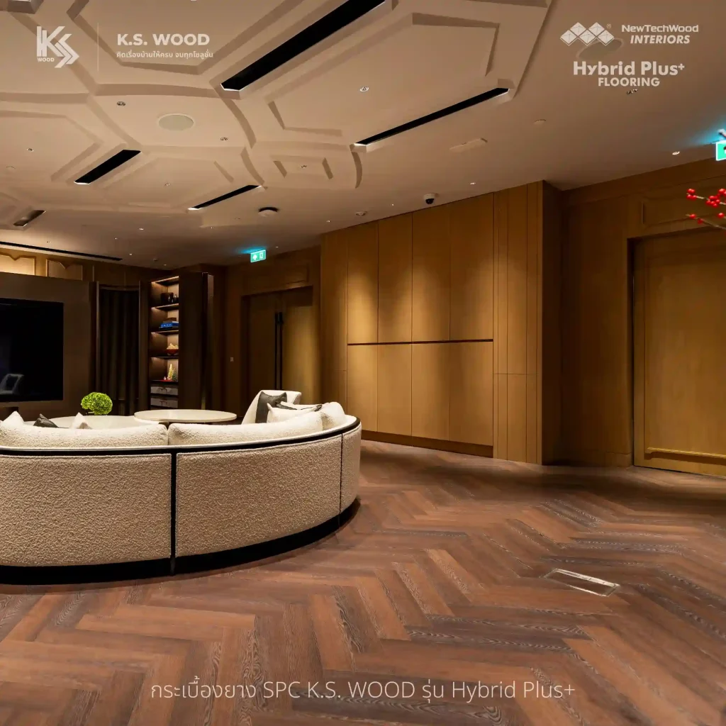 Project Reference ผลงานติดตั้งจริง พื้นกระเบื้องยาง SPC คลิกล็อก 5G  K.S. WOOD รุ่น Hybrid Plus+ Flooring by NewTechWood interiors 