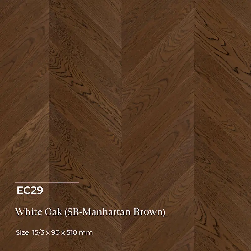 พื้นไม้เอ็นจิเนียร์ EC29 White Oak (SB-Manhattan Brown)