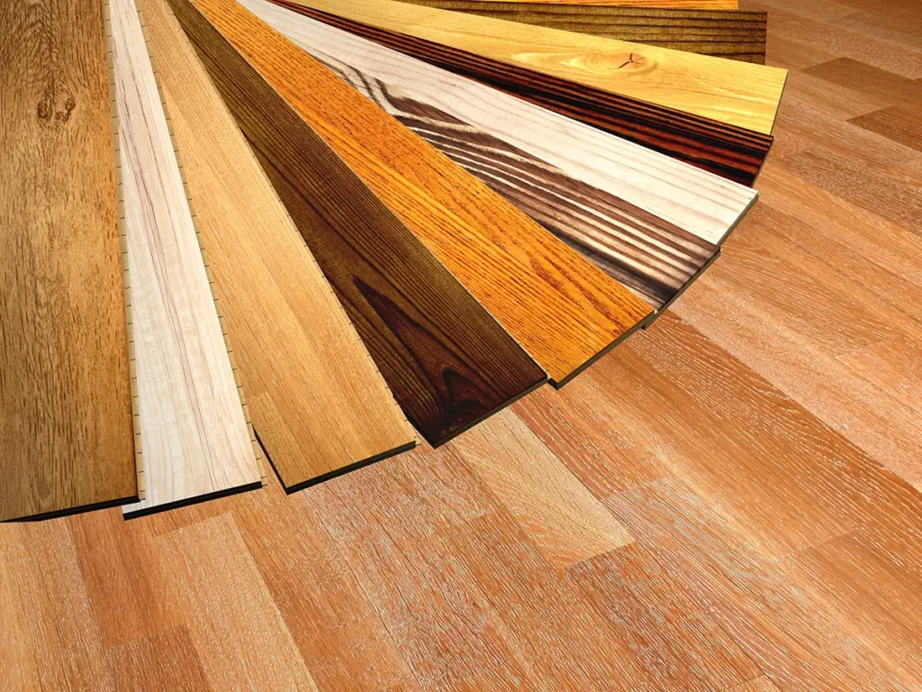 New oak parquet of different colors. 3d render