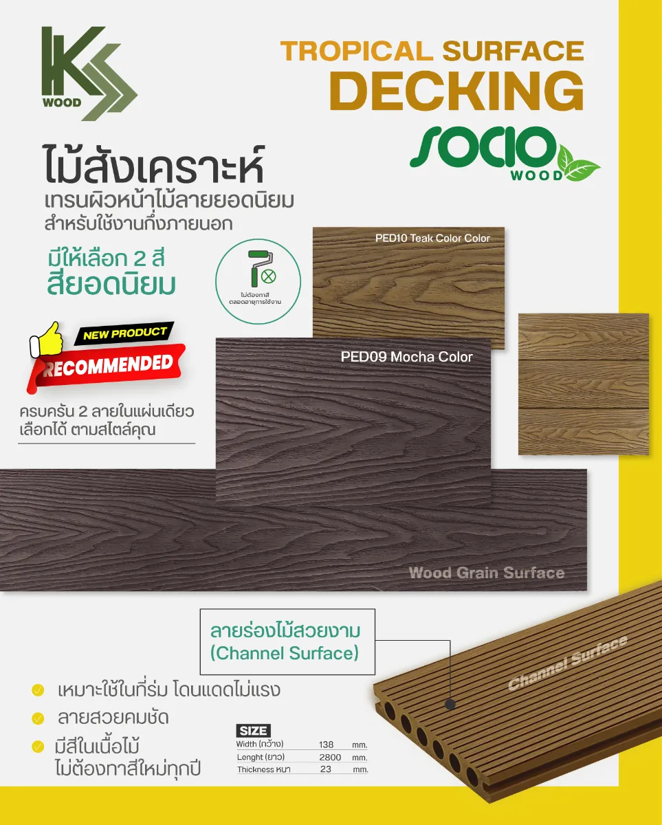 ม้สังเคราะห์ SOCIO WOOD รุ่น Tropical สำหรับใช้งานภายนอก